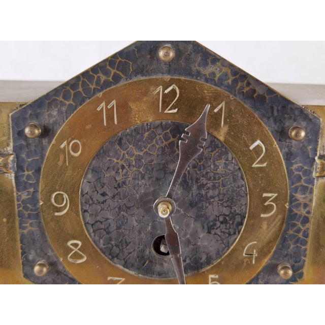 Vintage Art Deco Console Clock in Brass Case, 1930 For Sale - Image 13 of 18