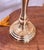 Brass Vintage Tall Heavy Brass Three Arm Bouillotte Lamps With Creamy Off White Pleated Shades - a Pair For Sale - Image 8 of 10