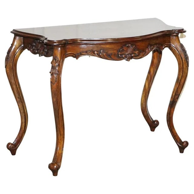 French Carved Hallway Console Table with Cabriole Legs, Late 19th Century For Sale - Image 18 of 18