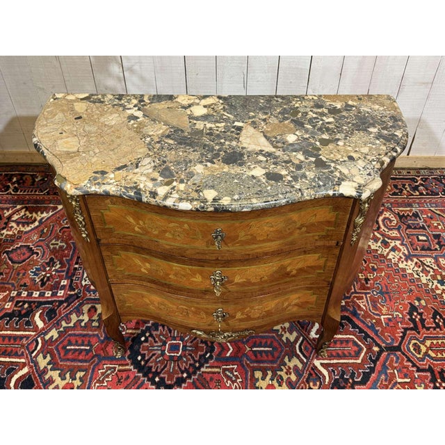 1960s Louis XV Commode in Rosewood, Oak and Marble Top, 1960s For Sale - Image 5 of 18