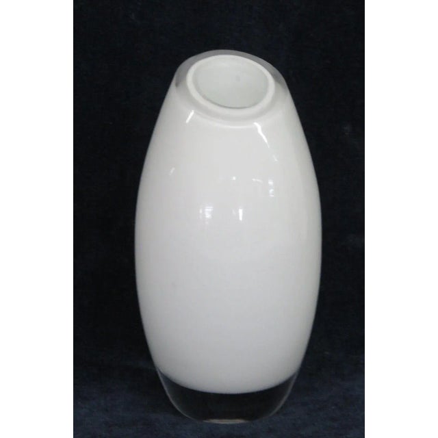 Mid-Century Modern Cased Glass White Tapered Small Vase For Sale - Image 3 of 10