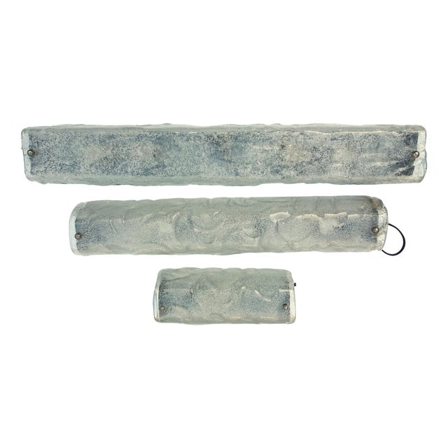 Large Wall Lamps in Glass from RZB Leuchten, 1970s, Set of 3 For Sale