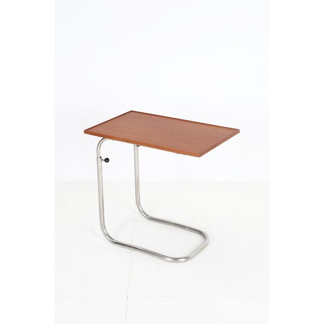 Mid-Century Danish Adjustable Teak and Tube Steel Side Table, 1960s For Sale - Image 14 of 14