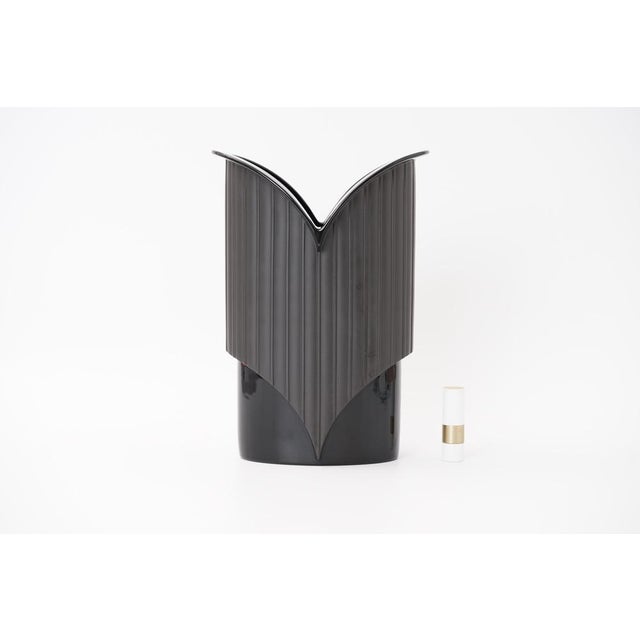 Black Black Porcelain Vase by Jan Van Der Vaart for Rosenthal Studio Line, 1970s For Sale - Image 8 of 8