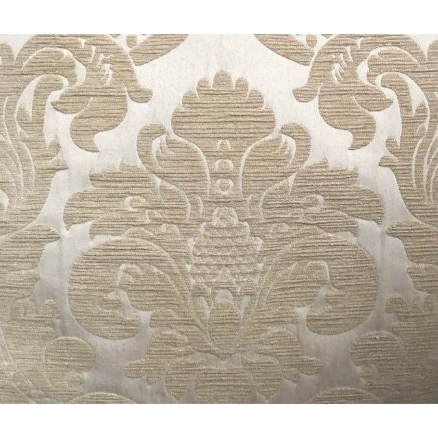 Classic fringed brocade gold cream two-sided pillow Ribbon fringe Hidden zipper closing Poly Filling B95