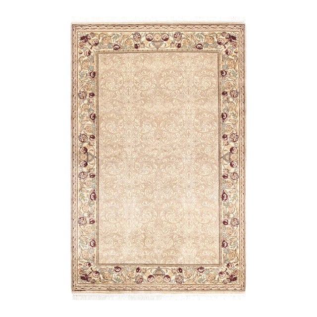 Mogul, One-of-a-Kind Hand-Knotted Area Rug in Ivory, 4' 1" x 6' 4" For Sale