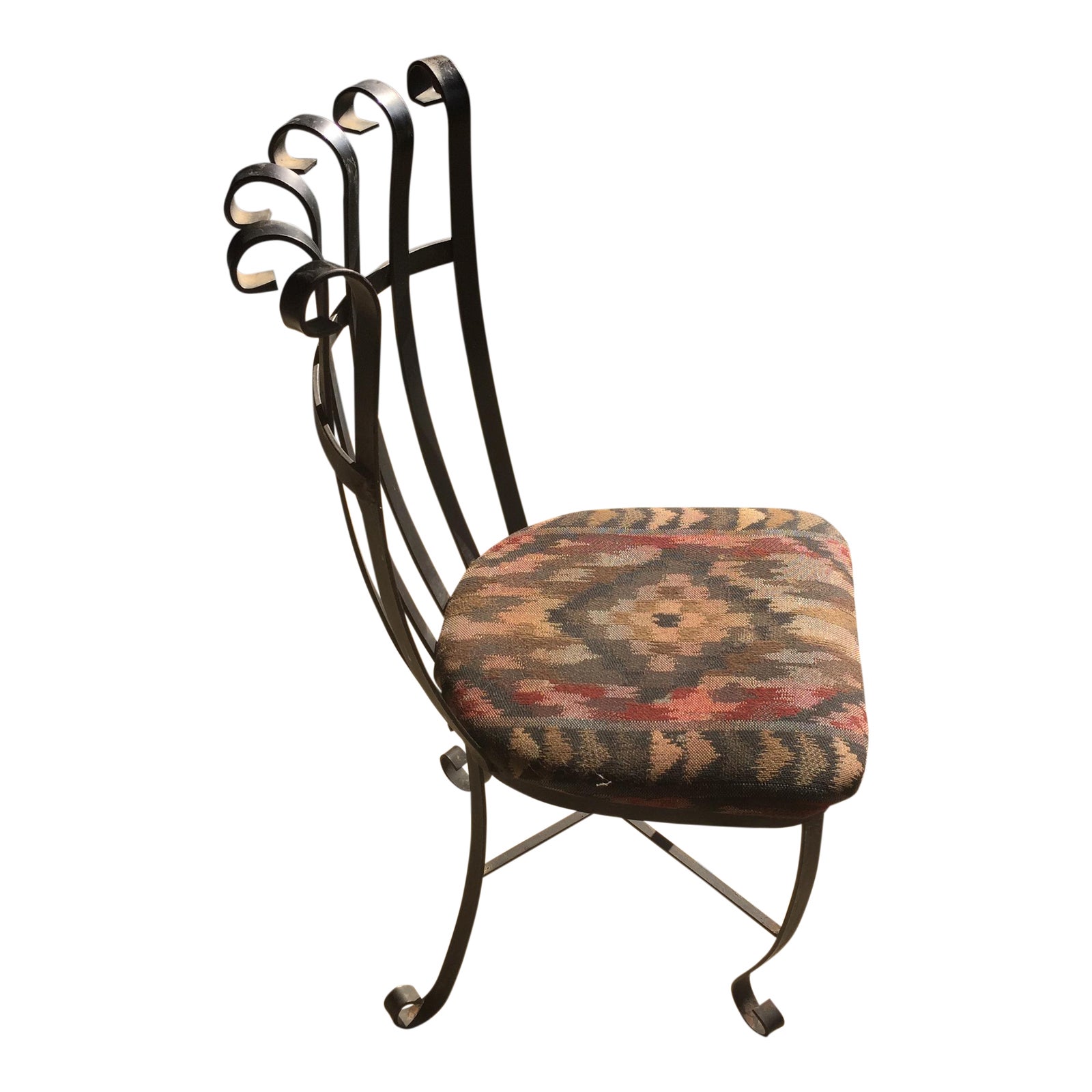 Wrought Iron Accent Chair Chairish