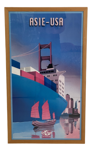 Paquebot French Line Cargo Ship Poster by Richard Roussel