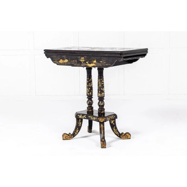 19th Century Chinese Export Lacquer Games Table For Sale - Image 4 of 12