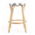 Spritely Home Accent Furniture Tobias 24 in. Seat Height Round Rattan Backless Counter Stool, Gray/White Stripe/ Natural Rattan Frame For Sale - Image 4 of 8