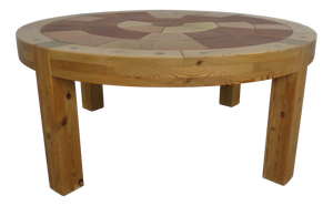 Large Pine and Ceramic Coffee Table by Lisbeth Sallingboe for Sallingboe, Denmark, 1970s