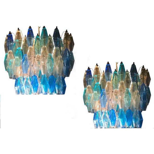 Chandelier consists 180 of colored Poliedri made of Murano. Ice, heavenly and blue. Up to 250V (Europe/UK Standard).The...