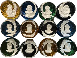 1970s Baccarat + Franklin Mint Great Leaders in History Paperweights - 12 Pieces