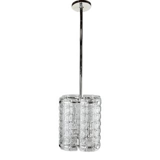 Modern “Torrey” Glass and Polished Nickel Pendant Light by Steven Sclaroff for Waterworks For Sale