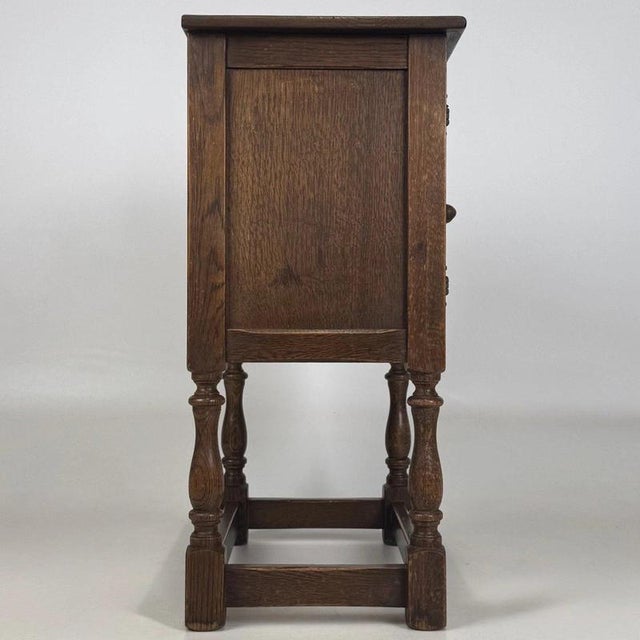 Brown Small Antique English Oak Cabinet, 1900s For Sale - Image 8 of 11
