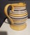 Mid 19th Century Large Mocha Yellow Ware Jug With Blue, White and Brown Slip Bands and Shell Grip For Sale - Image 5 of 10
