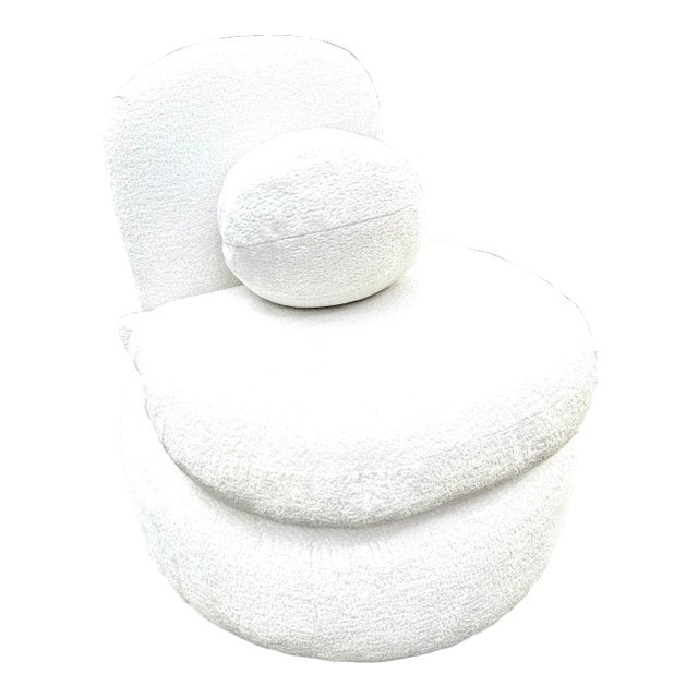 Postmodern Round Chenille Chair For Sale