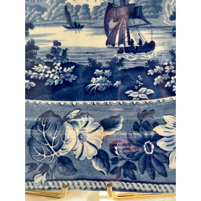 Davenport Rare Rippon Yorkshire Ceramic Blue & White Platter, Circa 1830s For Sale - Image 4 of 12