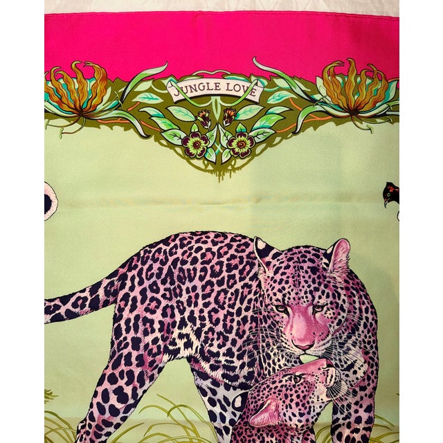 French Hermes Carre 90 Jungle Love Silk Scarf For Sale - Image 3 of 13