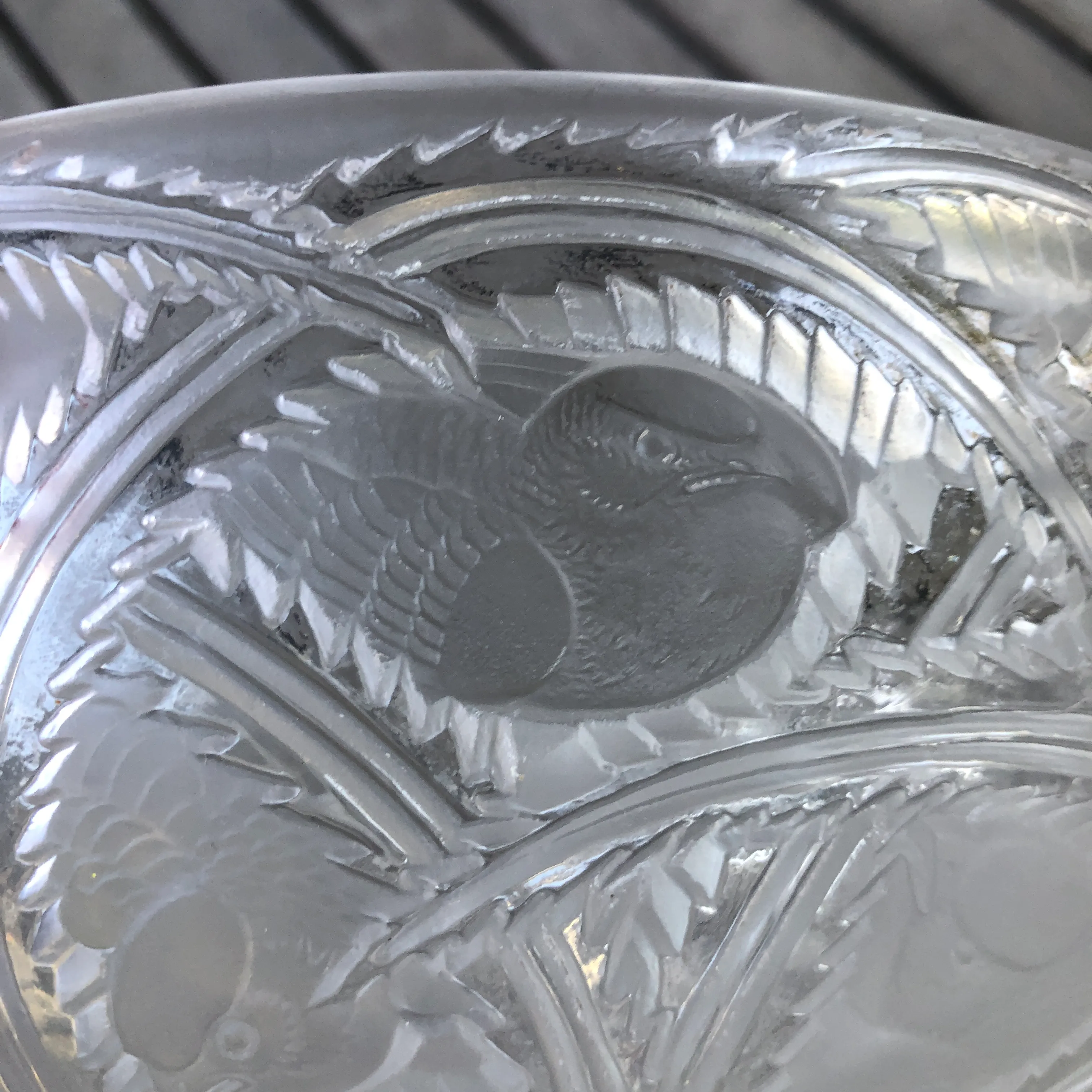 Lalique Crystal Pinsons Bird Bowl | Chairish
