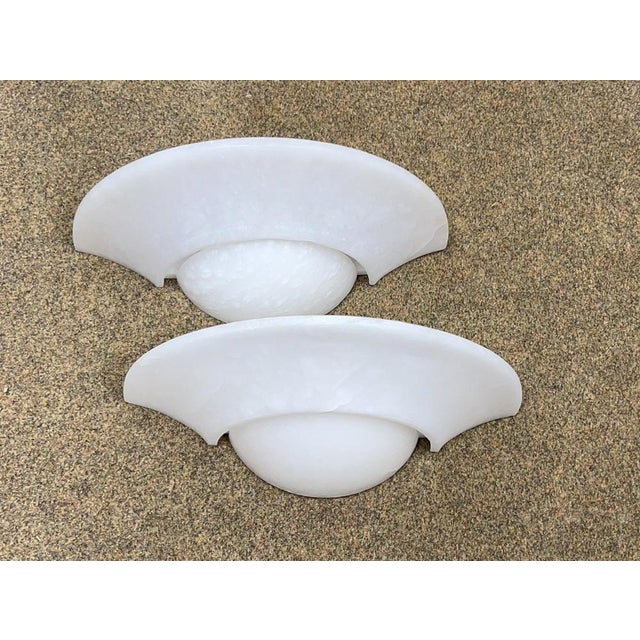 Large Art Deco Alabaster Wall Lamps, 1970s, Set of 2 For Sale - Image 18 of 18