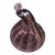 Mid 20th Century Italian Murano Art Glass Barbini Gold Flecked Fig For Sale