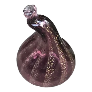 Mid 20th Century Italian Murano Art Glass Barbini Gold Flecked Fig