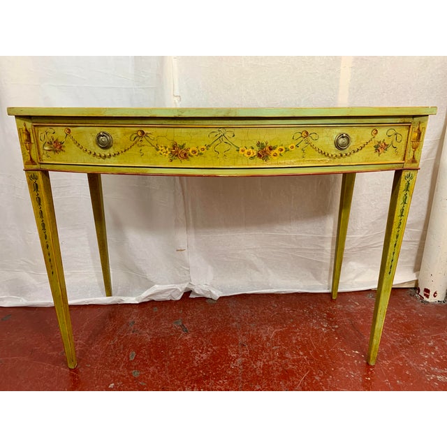 Edwardian Adams Style Painted Consoles a Pair For Sale - Image 9 of 13