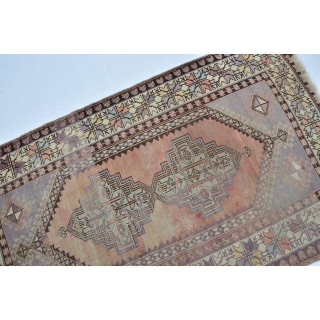 Geometric Oushak Floral Carpet For Sale - Image 9 of 10
