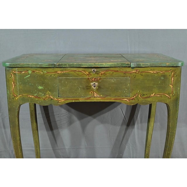 Small Louis XV Style Painted Oak Dressing Table, Late 18th Century For Sale - Image 13 of 18