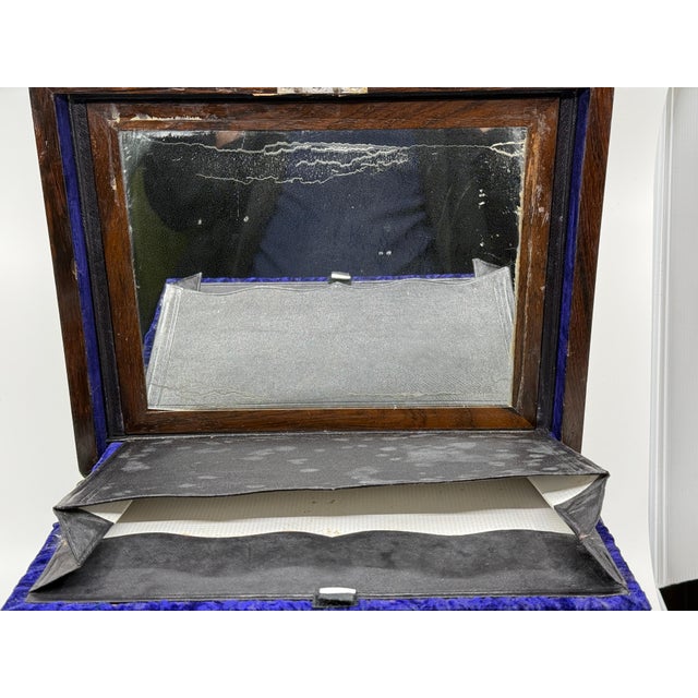 19th Century Rosewood Vanity Box w/Sterling Silver Accents Likely John Gough For Sale - Image 9 of 18