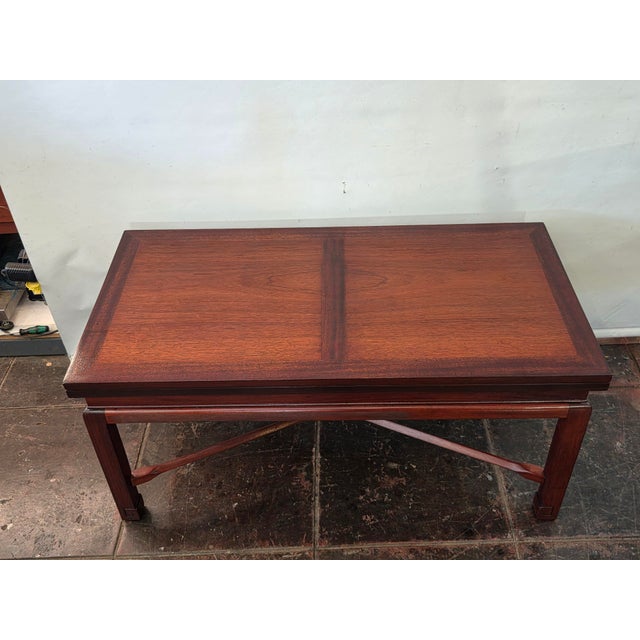 1940s Antique 1939 Asian Theme Coffee Table Mahogany Swivel Top Game Table For Sale - Image 5 of 10