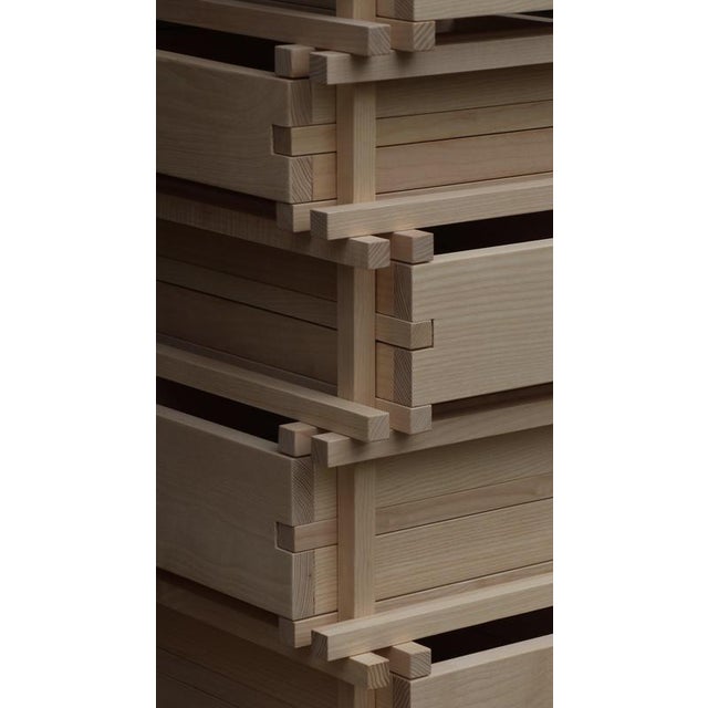 Soft Futurism Jenga Chest of Drawers in Ash Wood by Filippo Andrighetto For Sale - Image 4 of 7