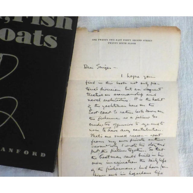 Black 1934 Men, Fish & Boats Book, Signed Letter For Sale - Image 8 of 8