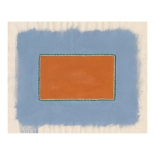 Terracotta and Gray-Blue Abstract Minimalist Art Print, Emily Keating Snyder, 24 X 30 Unframed Print For Sale