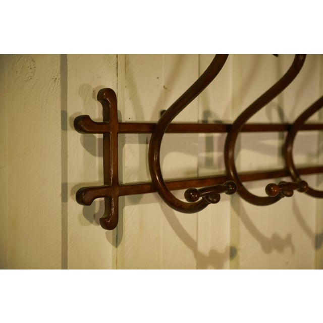 1930s Wall-Mounted Coat Rack in Bent Beechwood from Thonet, 1930s For Sale - Image 5 of 10