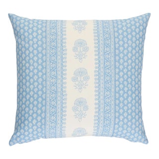 Schumacher x Mark D. Sikes Hyacinth 18" I/O Pillow In China Blue For Sale