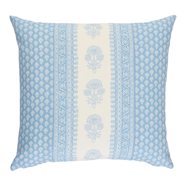 Schumacher x Mark D. Sikes Hyacinth 18" I/O Pillow In China Blue For Sale