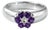Amethyst Floral Band Ring, Dainty February Birthstone Stackable Ring Us 7 For Sale