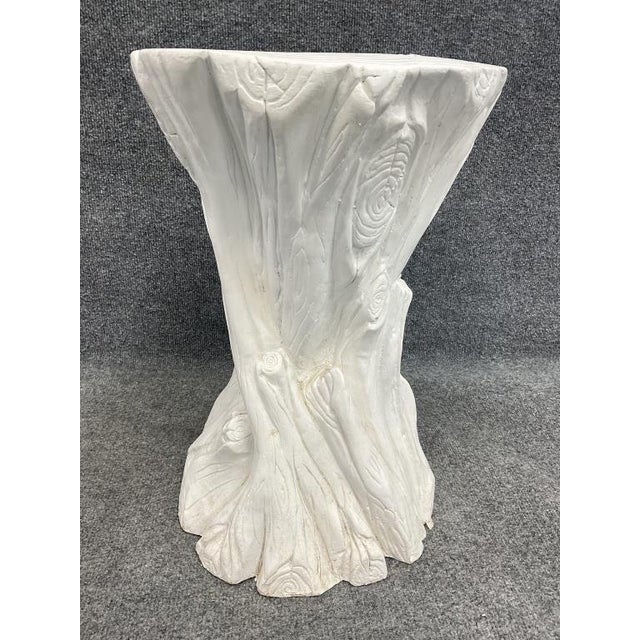 Vintage 1970s Organic Modern Plaster Tree Stump Side Table | Chairish