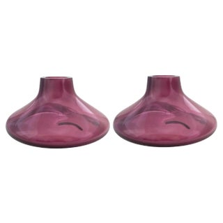 Makemake Purple Iridescent L Vase + Bowl by Eloa, Set of 2 For Sale