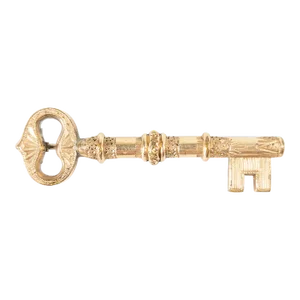 19th Century Gold Filled Brooch Pin in Form of Skeleton Key
