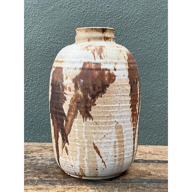 Vintage Abstract Stoneware Vase For Sale - Image 11 of 12