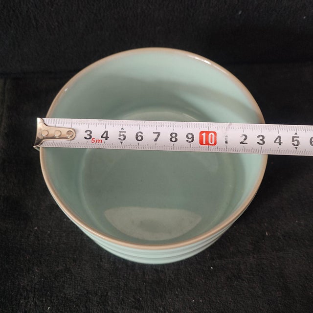 Chinese Ceramic Censer,Ru Ware Celadon Glaze Porcelain Censer Hand Painted String Pattern For Sale - Image 9 of 9