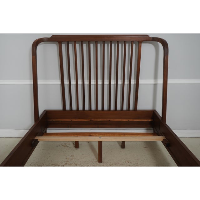Mid-Century Modern Stickley Walnut Grove Queen Size Spindle Bed For Sale - Image 3 of 15