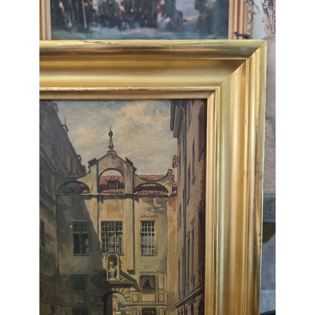 Otto Von Ruppert Antique Oil Painting Munich Germany Architectural Cityscape For Sale - Image 9 of 12