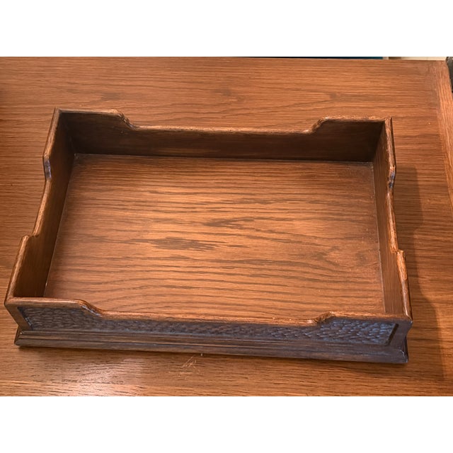 Beautiful Vintage Romweber Viking Oak Desk Tray from the legendary Romweber Nordic Viking Oak Collection (Batesville,...