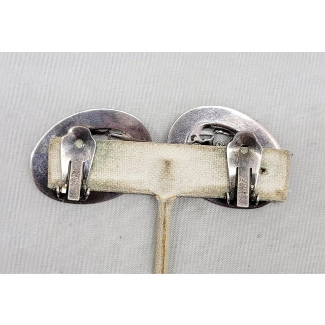 Vintage 1950s Signed Napier Silvertone Oval Filigree Clip Earrings- 2 Pieces For Sale - Image 10 of 10