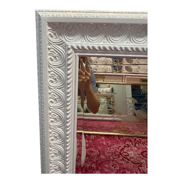 Ornate White Wall Mirror For Sale - Image 4 of 6