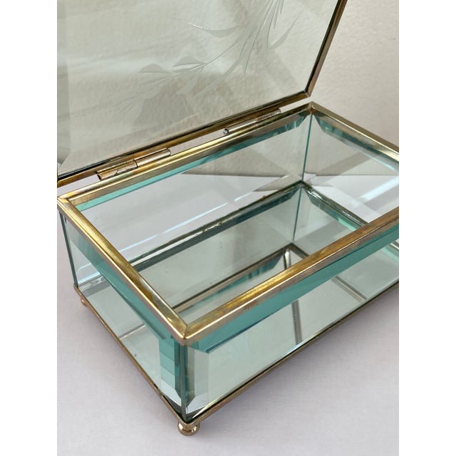 Vintage Italian Art Deco Beveled Glass Box, Italy, 1930 For Sale - Image 14 of 18